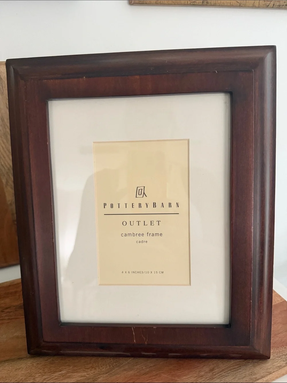Pottery Barn Outlet Dark Brown Wood Picture Frame with Matting
